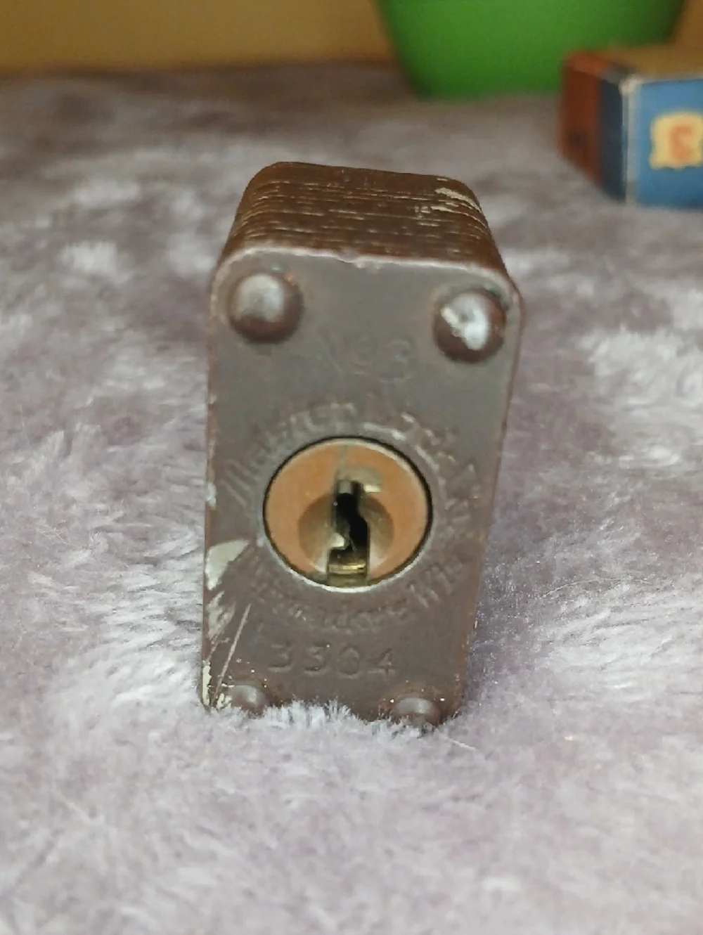 Vintage Master Secret Service Padlock 3 Laminated Steel Lock & Box - No Key
